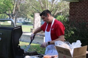 Mitch Pryor grilling at the 2025 Fall Bash