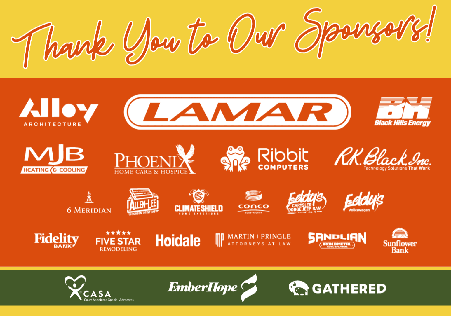 Thank you to our incredible sponsors!