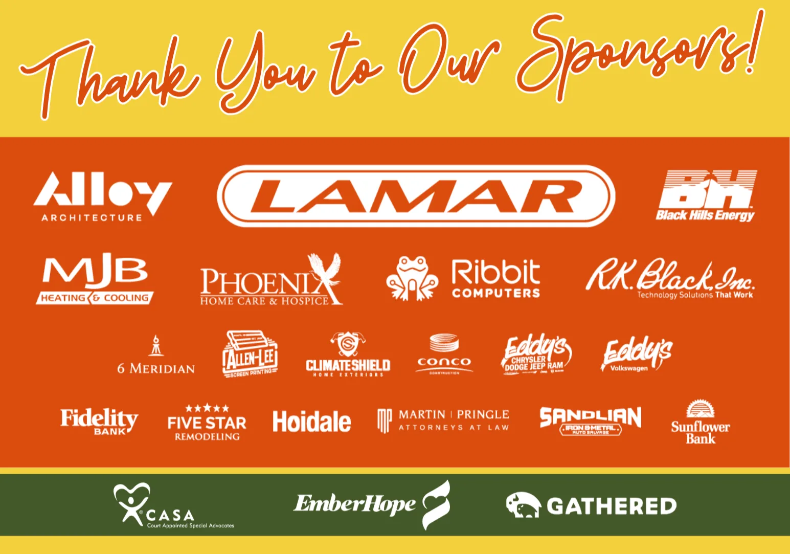 Thank you to our incredible sponsors!