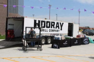 The Hooray Grill trailer set up at Hesston High School