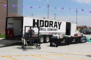 The Hooray Grill trailer set up at Hesston High School