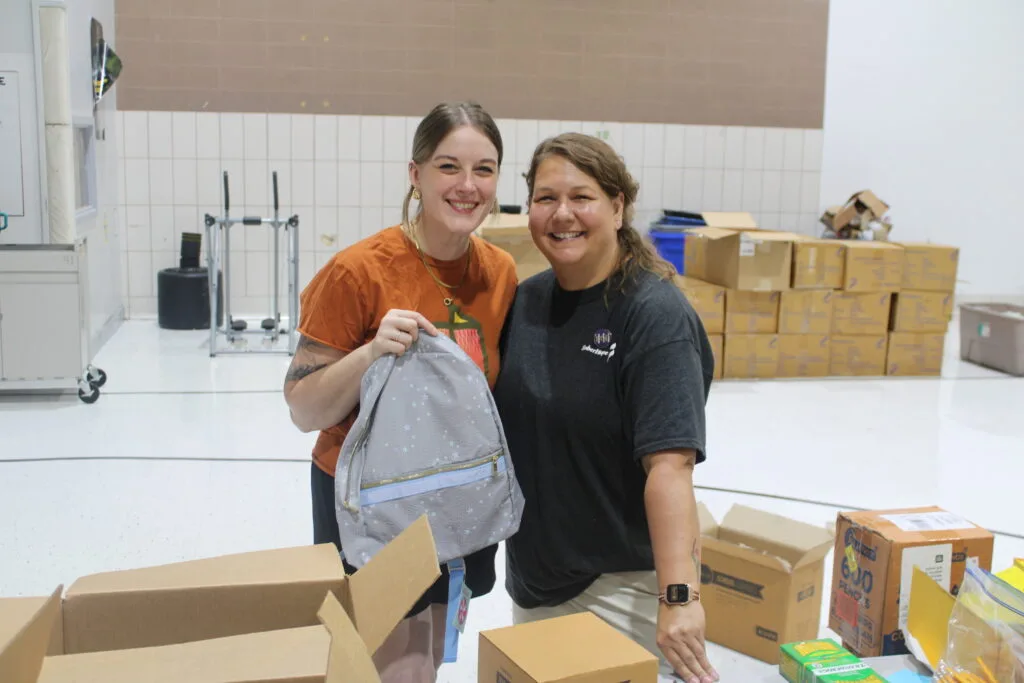 Britt English and Virginia Lewis at the 2026 Back to School Drive