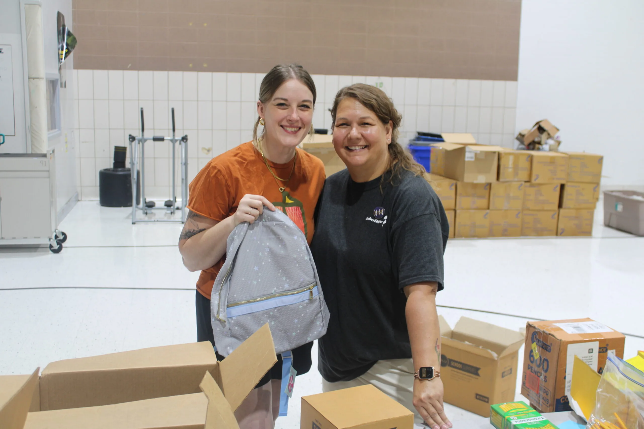 Britt English and Virginia Lewis at the 2026 Back to School Drive