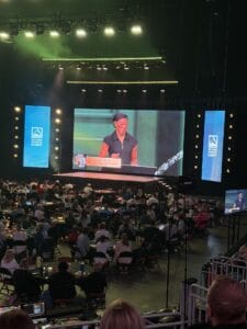 The crowd and screen at GLS