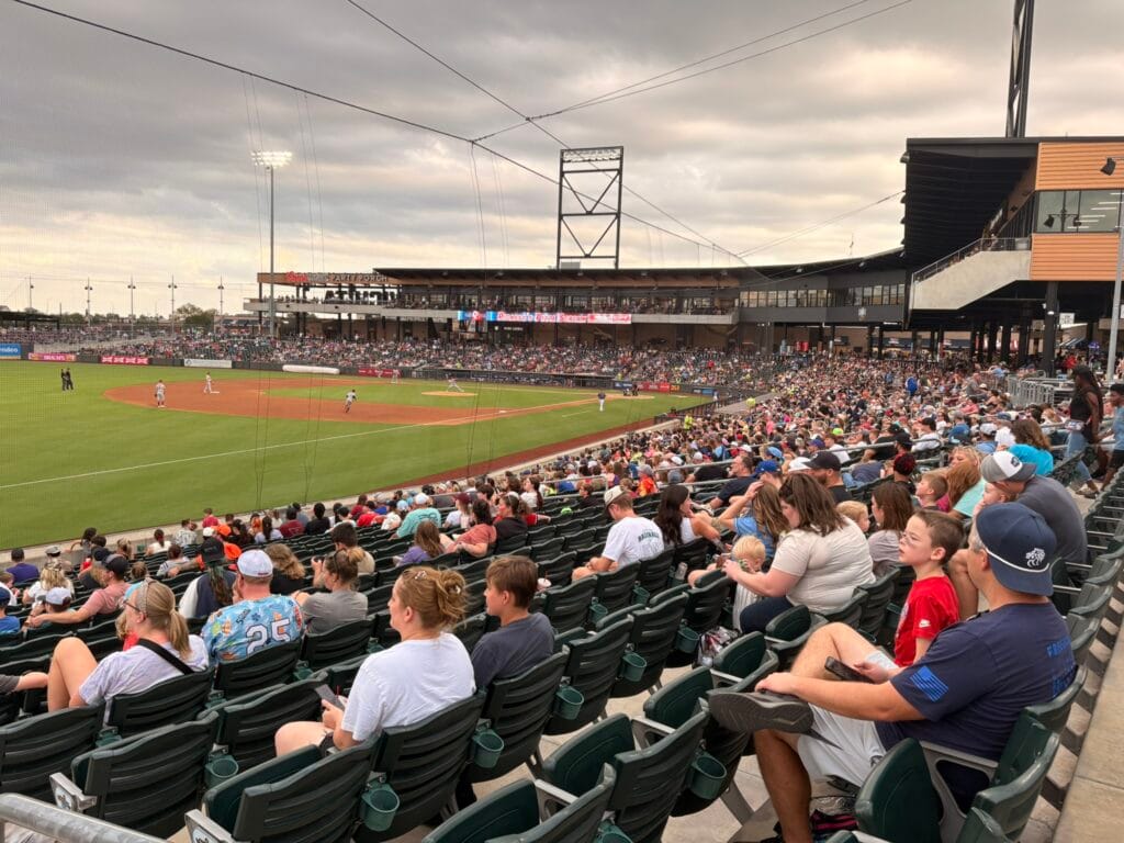 EmberHope staff and families enjoying the baseball game at Riverfront Stadium