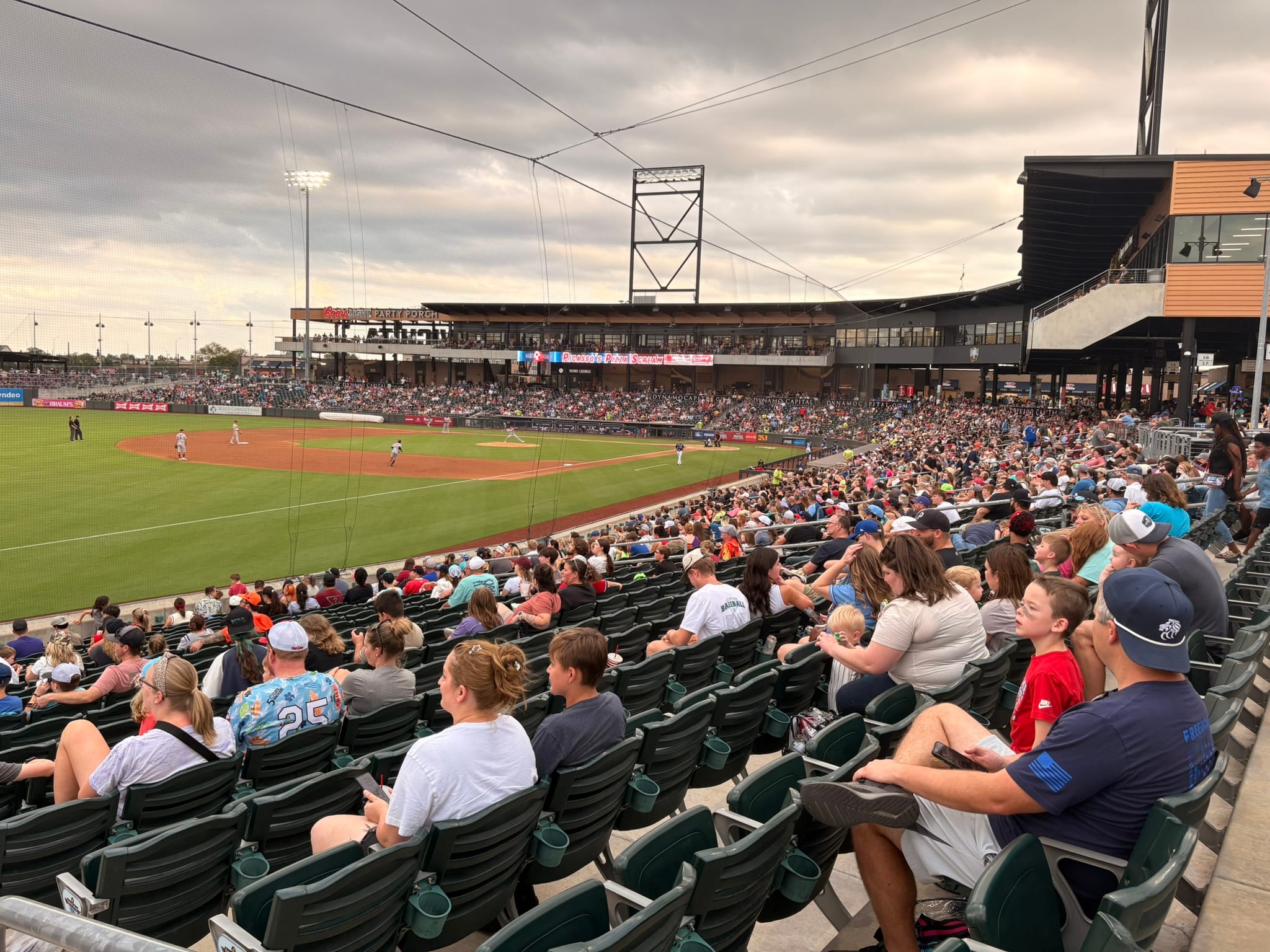 EmberHope staff and families enjoying the baseball game at Riverfront Stadium
