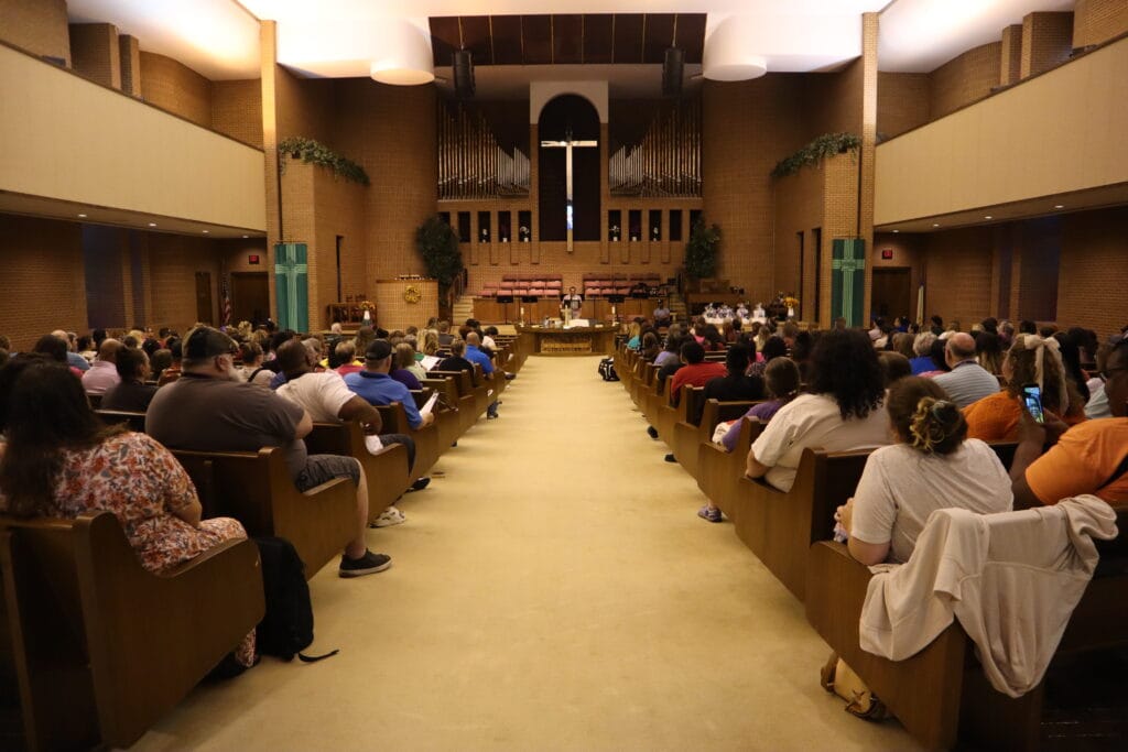 Connections Team members gathered at Hillside Christian Church